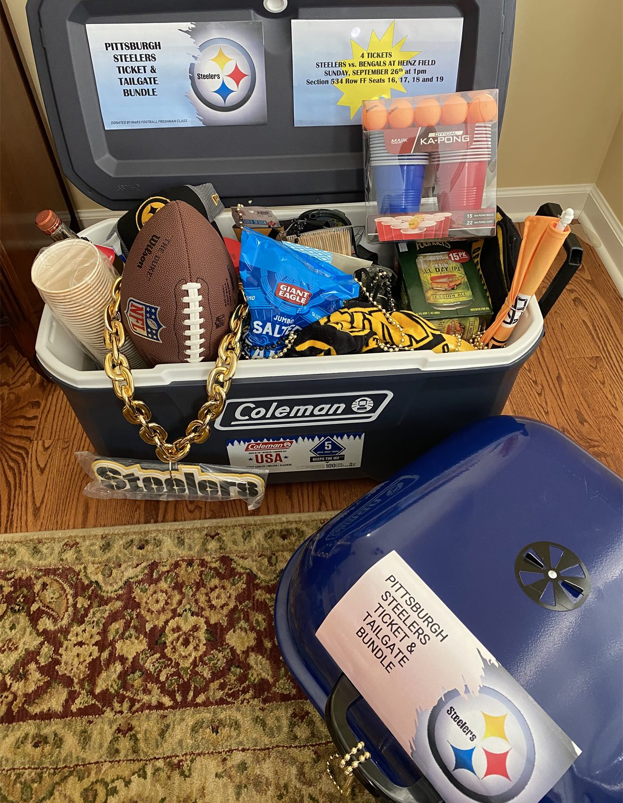 2021 golf outing auction basket: Pittsburgh Steelers cooler