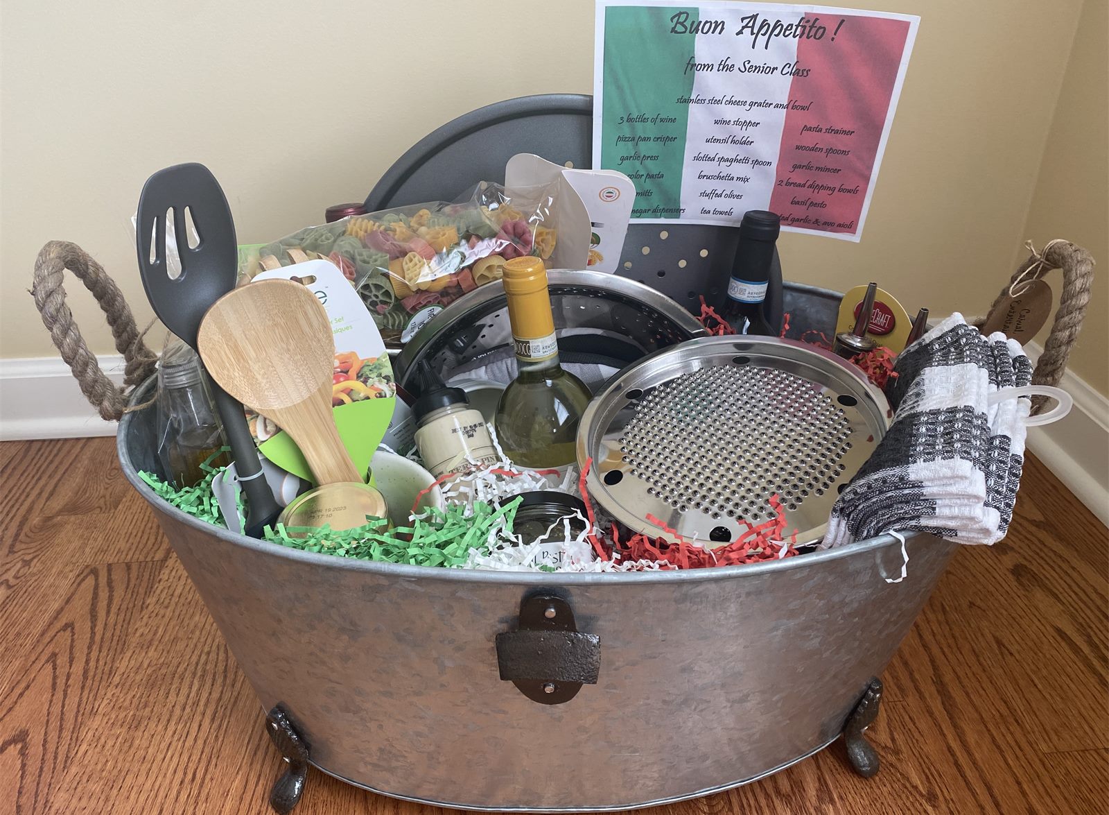 2021 golf outing auction basket: Italian dinner basket