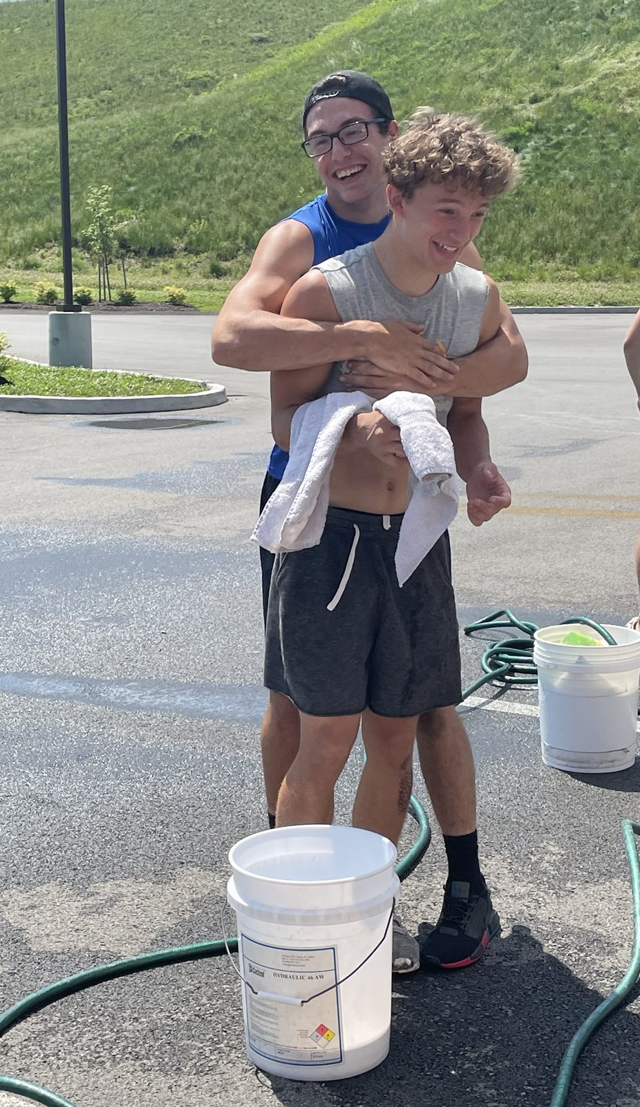 Players at the 2021 car wash