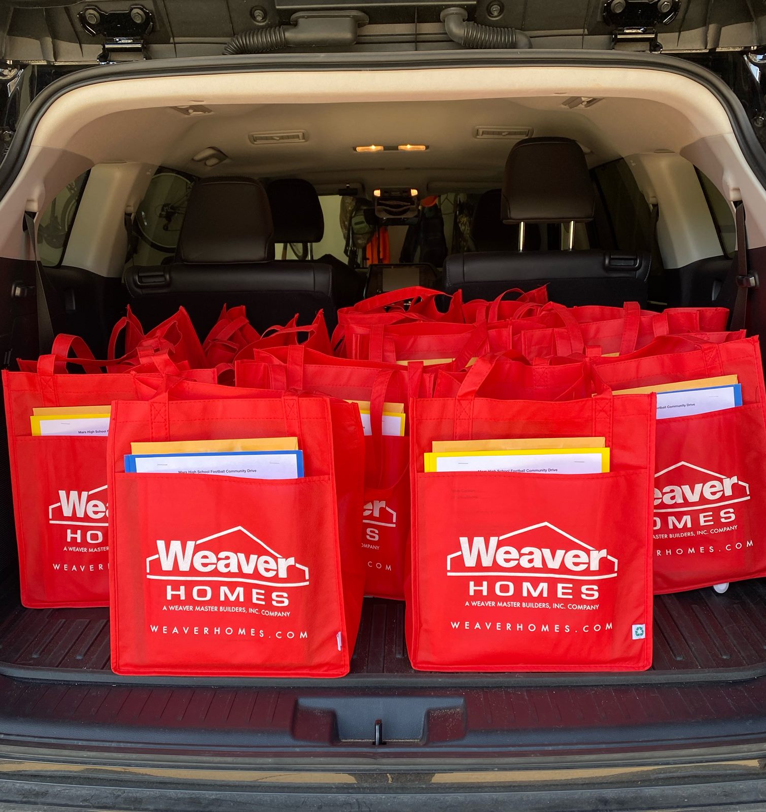 Community Drive bags loaded in a vehicle