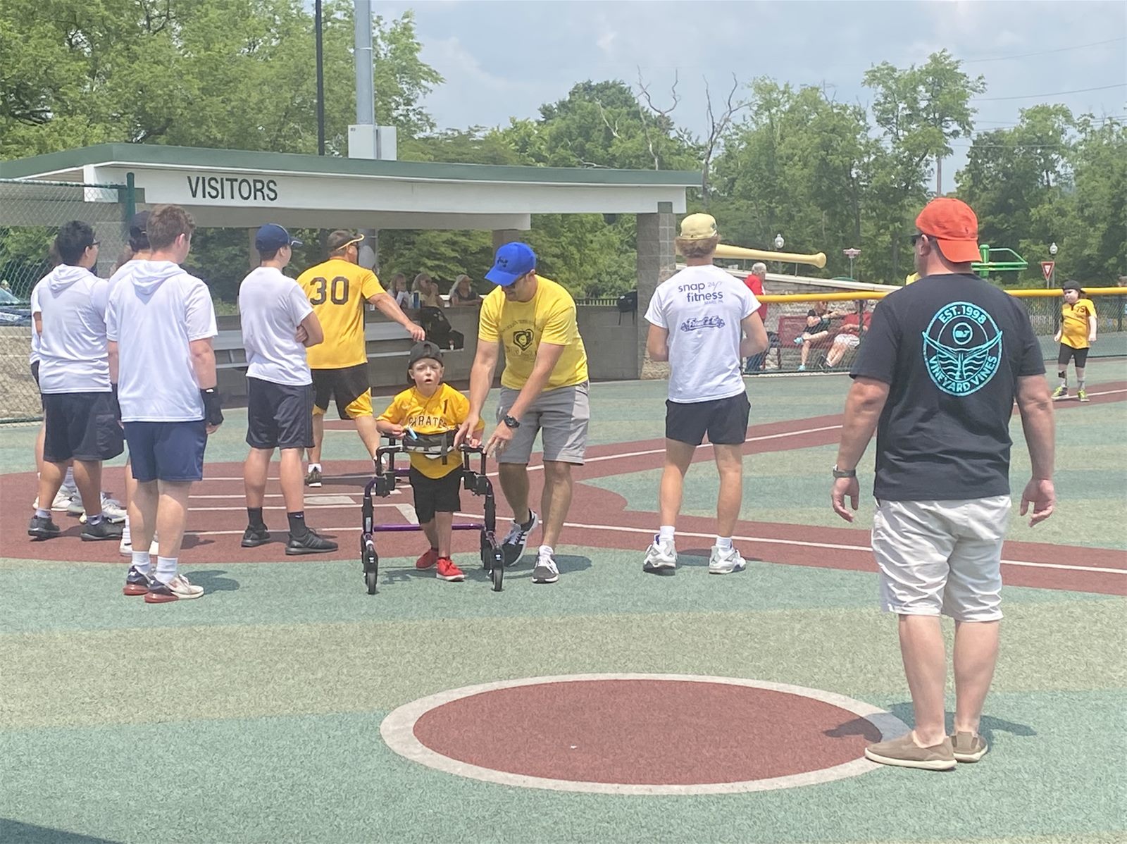 Mars football players at the Miracle League Field
