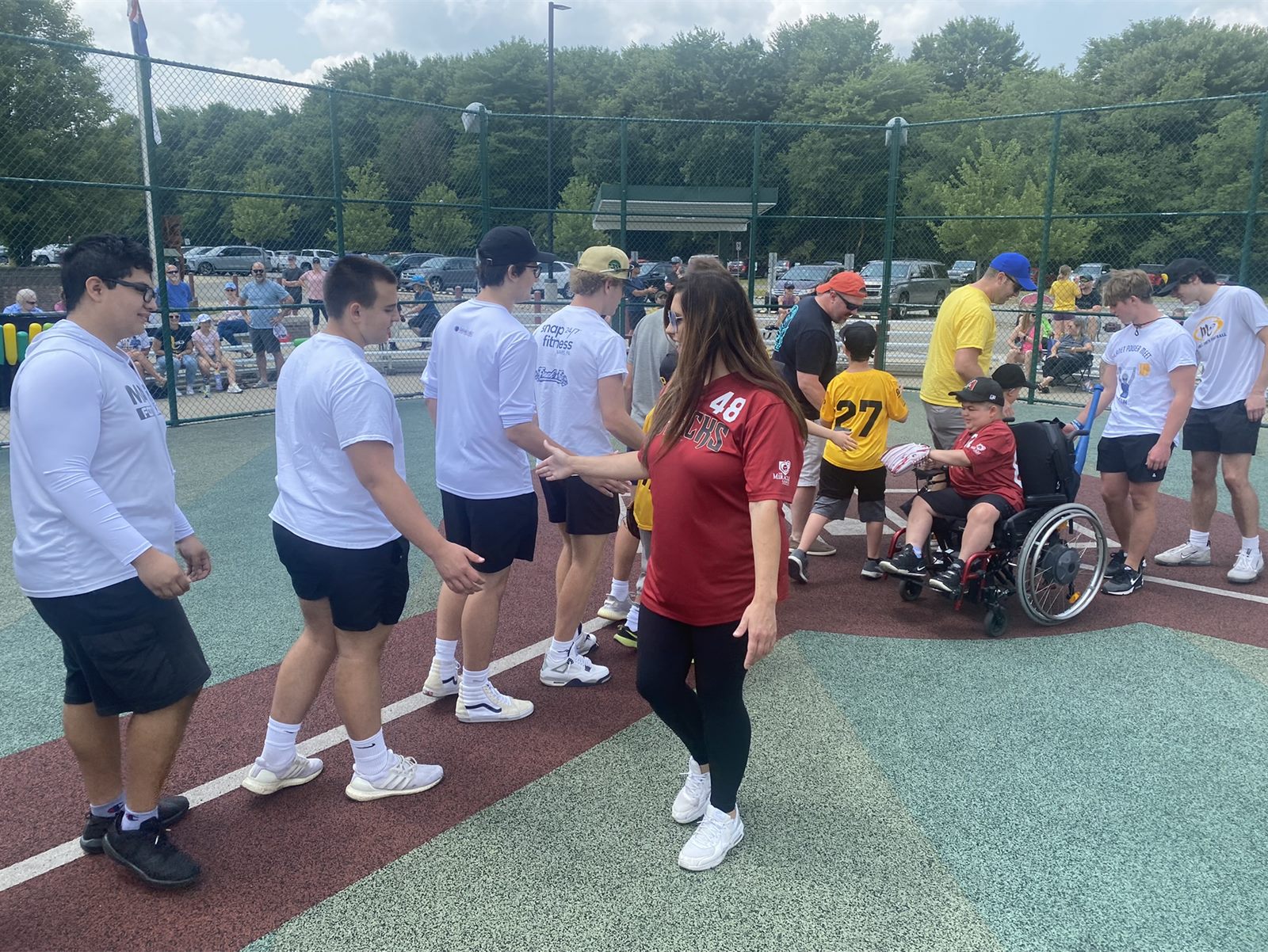 Mars football players at the Miracle League Field