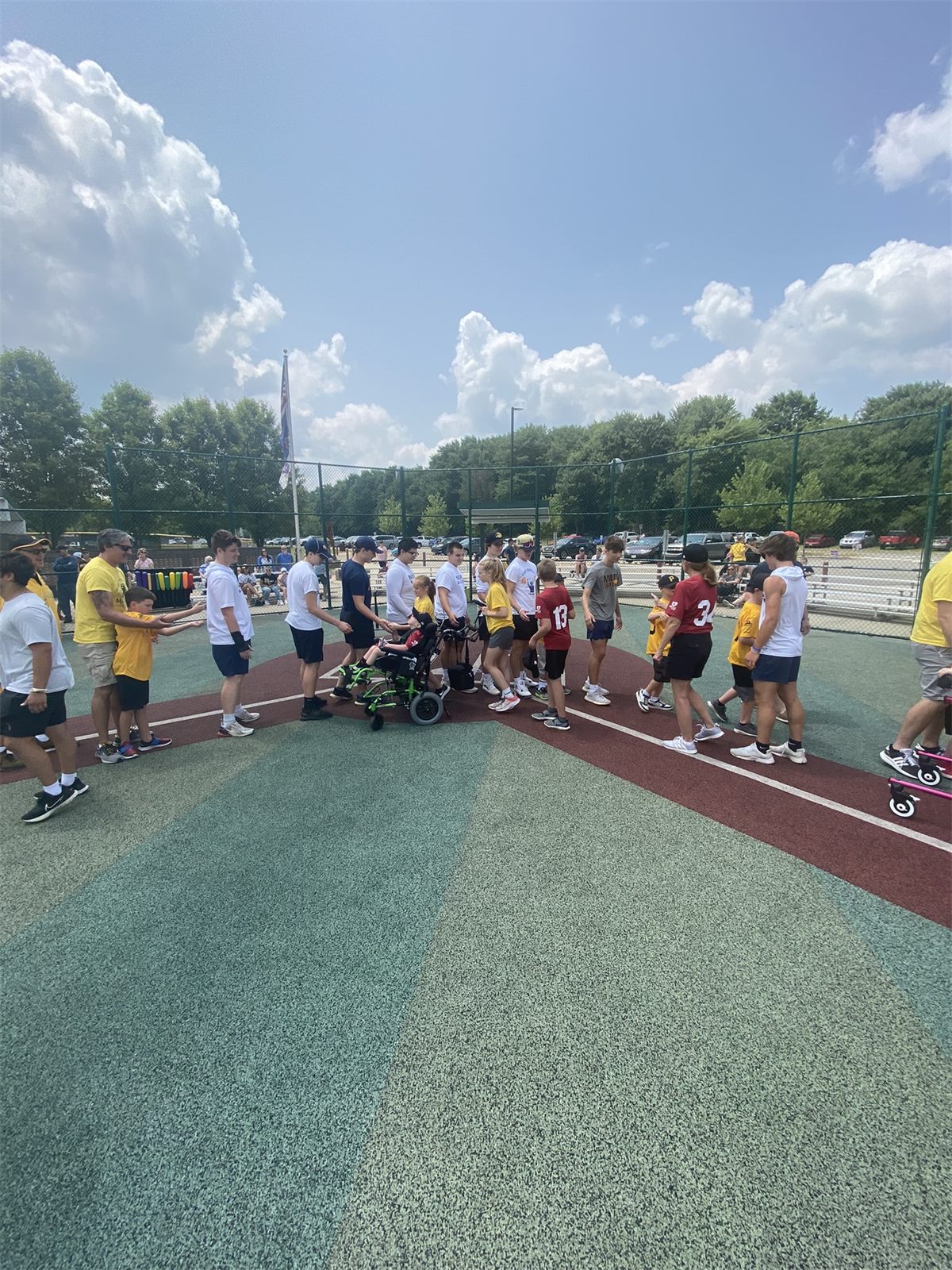 Mars football players at the Miracle League Field